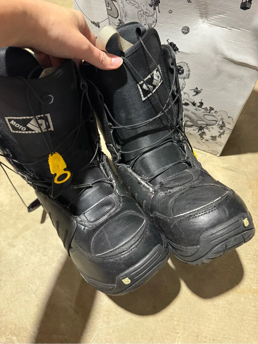 Burton Mens Black Moto Boots Size 10 Winter  Sports Snow Snowboard Ski